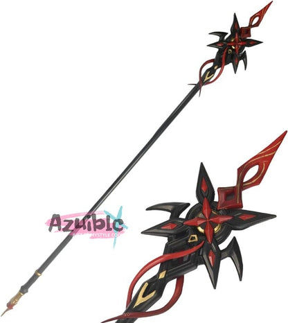 Azuiblc 原神 槍 赤月のシルエット 召使 コスプレ道具 アルレッキーノ 172CM 鎌198cm武器 PU製 Cosplay 道具  コスプレ小物 cosplayAzd19 - Azuiblc