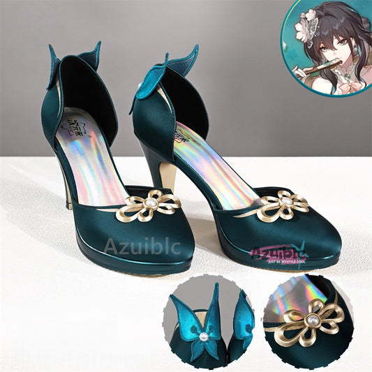 Azuiblc Honkai Star Rail Ruan Mei High Heel Cosplay Prop Shoes Stiletto Heel