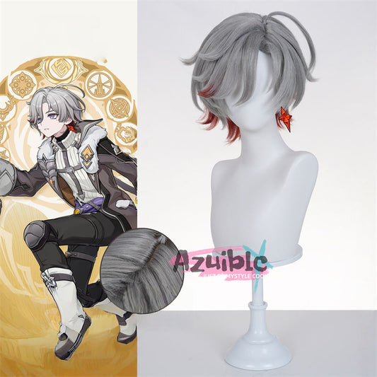 Azuiblc　原神　イルーガ　グレープ色　34cm　ウィッグ　鬘　コスプレ道具　イベント　かつら　自然感 - Azuiblc