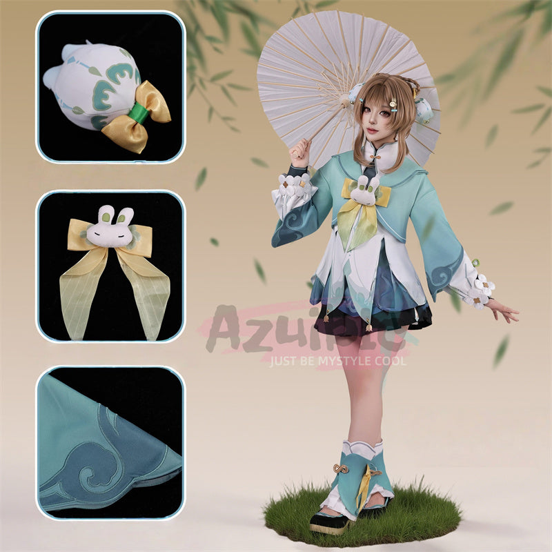 Azuiblc  原神　ヨォーヨ　新コスチューム　竹林に響く雨音　海灯祭イベント　Genshinコスプレ衣装　Luna Ⅳ　 完全再現 - Azuiblc