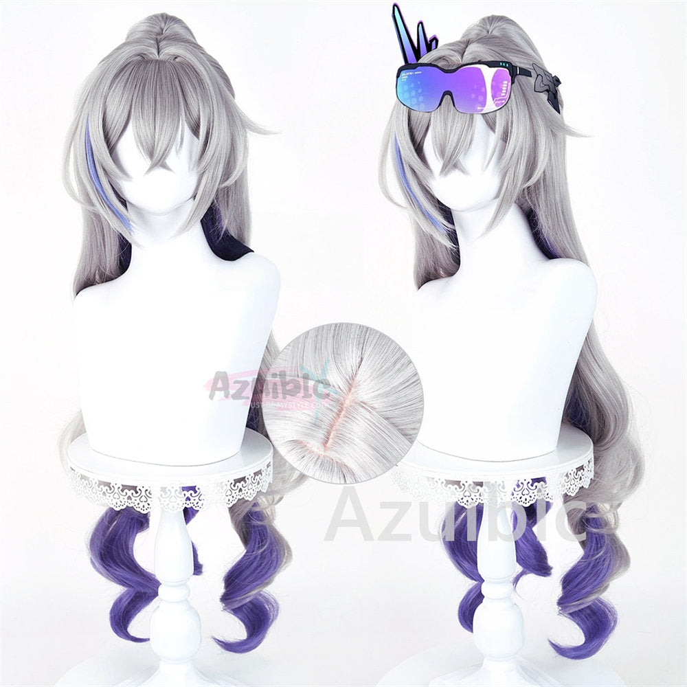 Honkai Star Rail Silver Wolf Wig Cosplay Prop Hair Accessory 98cm Two Phase Paradise Event