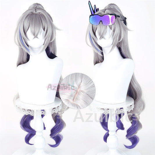 Honkai Star Rail Silver Wolf Wig Cosplay Prop Hair Accessory 98cm Two Phase Paradise Event
