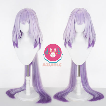 【Azuiblc】Honkai Star Rail Castrice Gossamer Flutter Cosplay Wig, Purple Gradient, with Net, Heat Resistant, Costume Wig, Cosplay Accessory, Stage Event