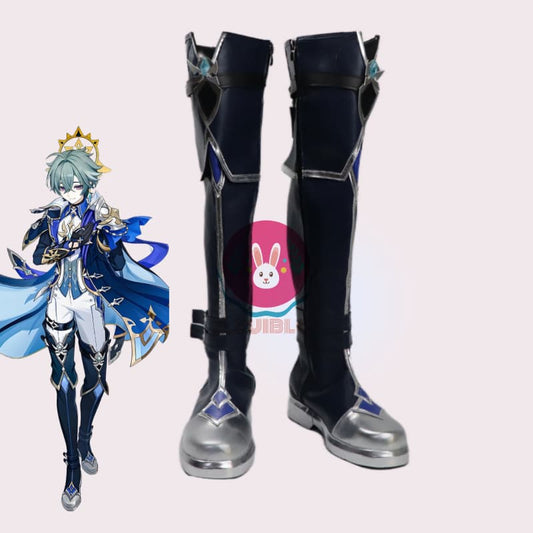 Azuiblc Genshin Impact Lohen Cosplay Shoes Boots for Stage, Halloween, Events