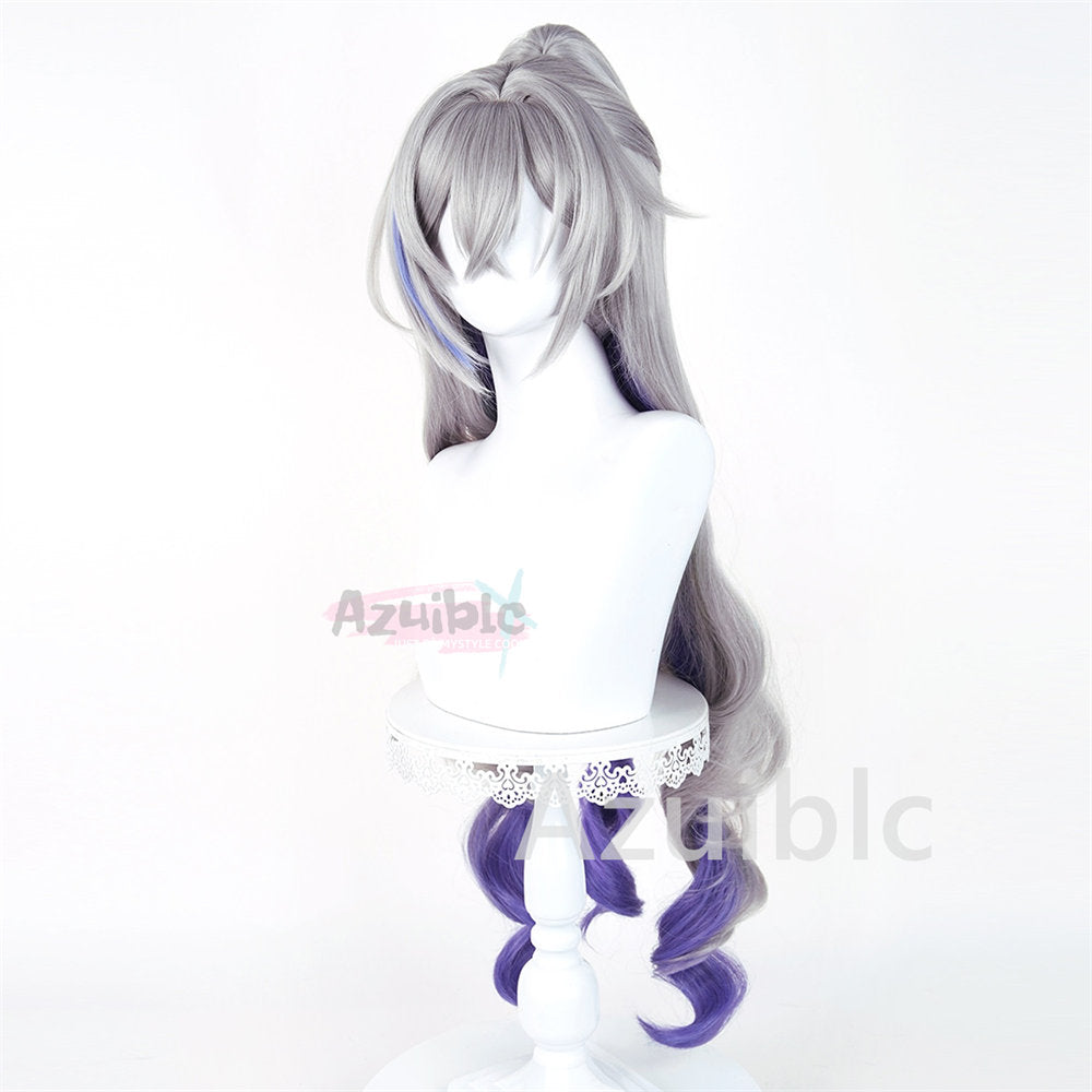 Honkai Star Rail Silver Wolf Wig Cosplay Prop Hair Accessory 98cm Two Phase Paradise Event