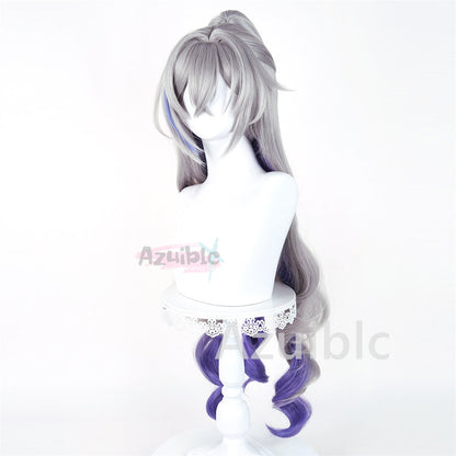 Honkai Star Rail Silver Wolf Wig Cosplay Prop Hair Accessory 98cm Two Phase Paradise Event