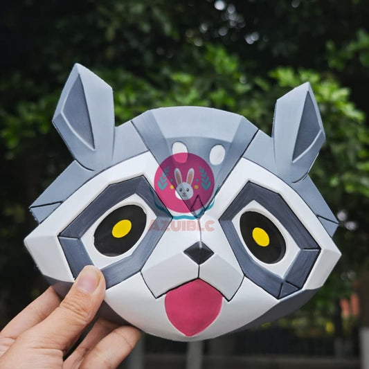 【Azuiblc】Honkai: Star Rail Trailblazer Delight Mask, Mask of the Inquirer, 19cm Raccoon Mask, PU Cosplay Prop, Cosplay Accessory, Stage, Event