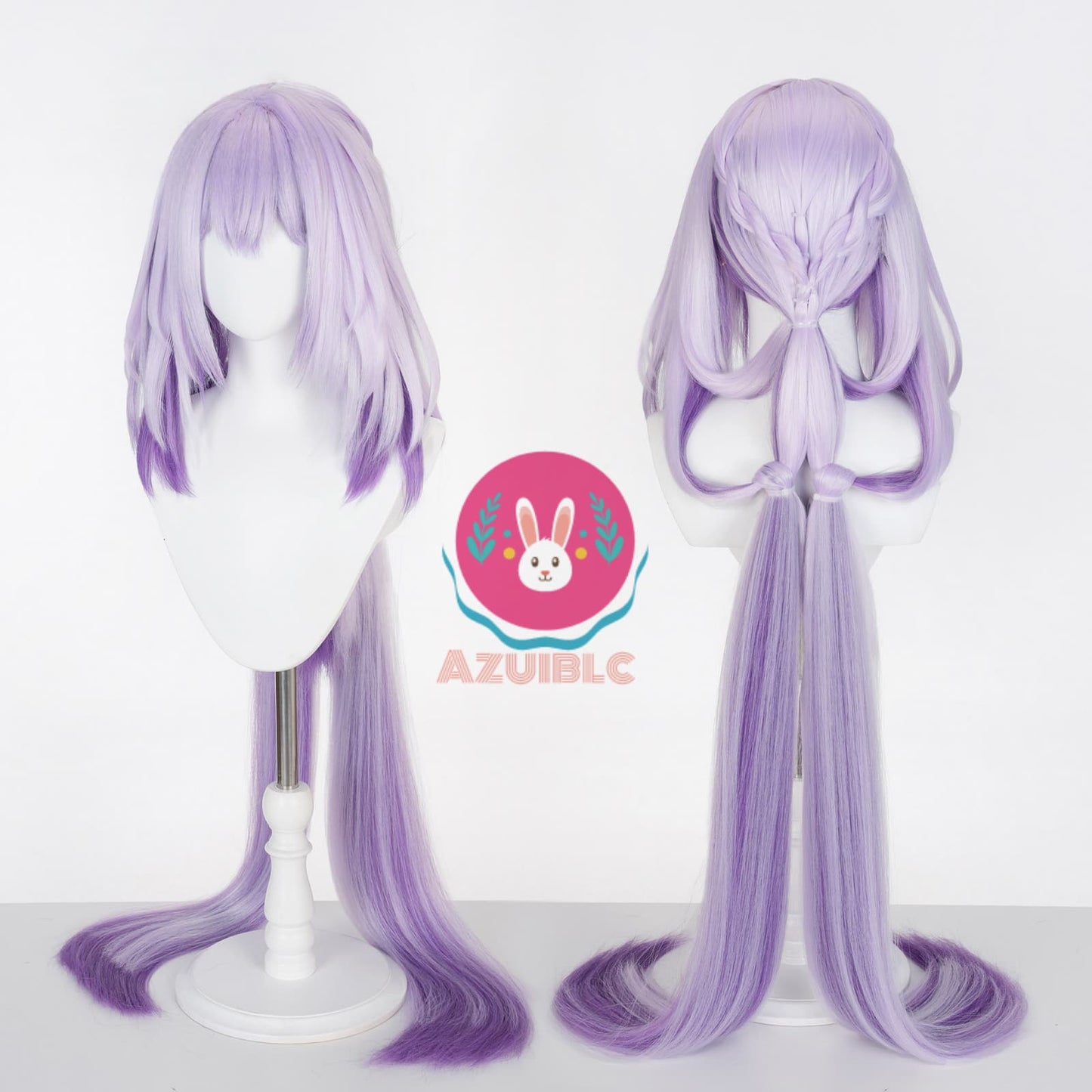 【Azuiblc】Honkai Star Rail Castrice Gossamer Flutter Cosplay Wig, Purple Gradient, with Net, Heat Resistant, Costume Wig, Cosplay Accessory, Stage Event