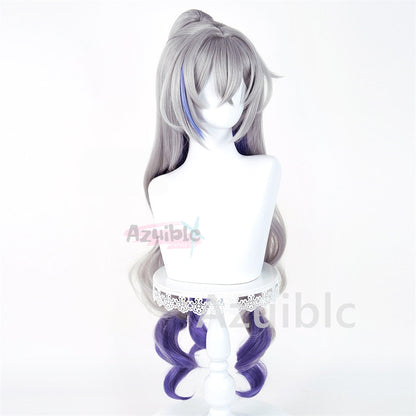 Honkai Star Rail Silver Wolf Wig Cosplay Prop Hair Accessory 98cm Two Phase Paradise Event