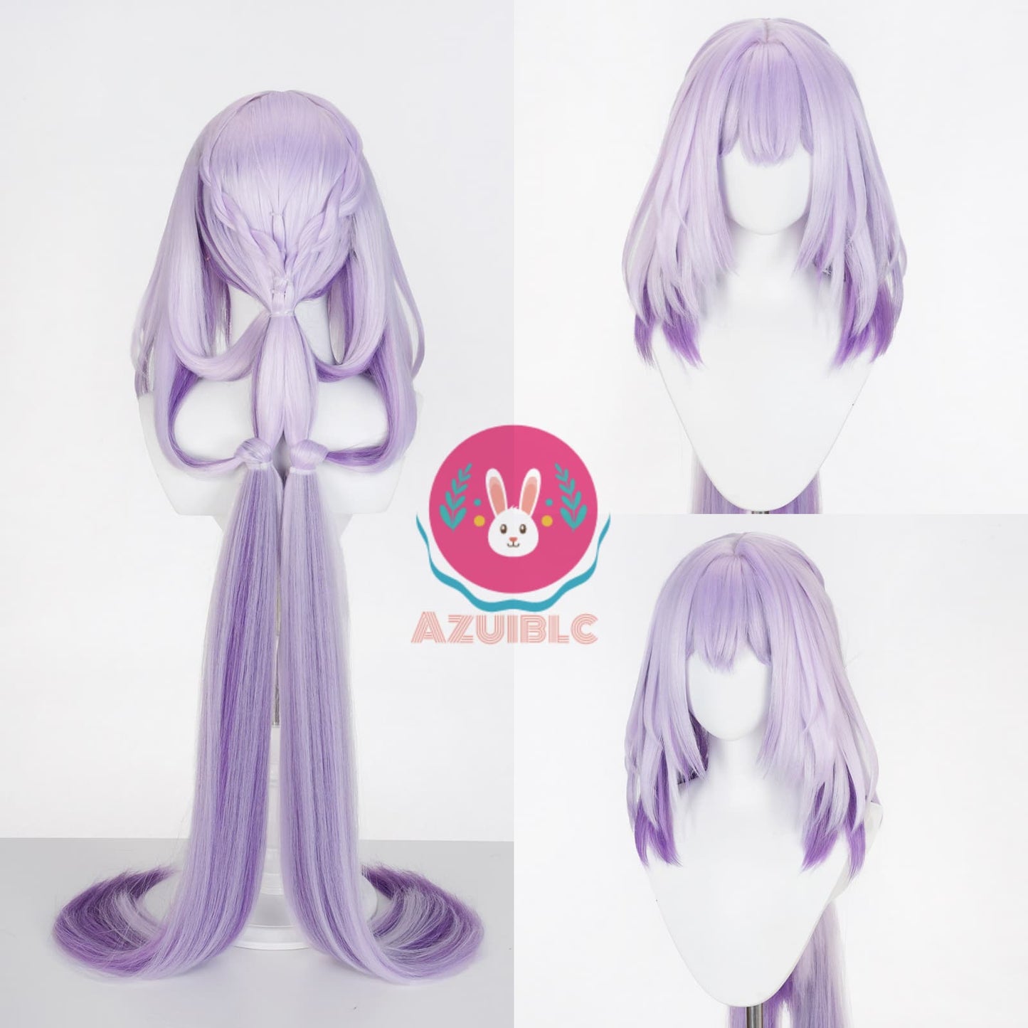 【Azuiblc】Honkai Star Rail Castrice Gossamer Flutter Cosplay Wig, Purple Gradient, with Net, Heat Resistant, Costume Wig, Cosplay Accessory, Stage Event