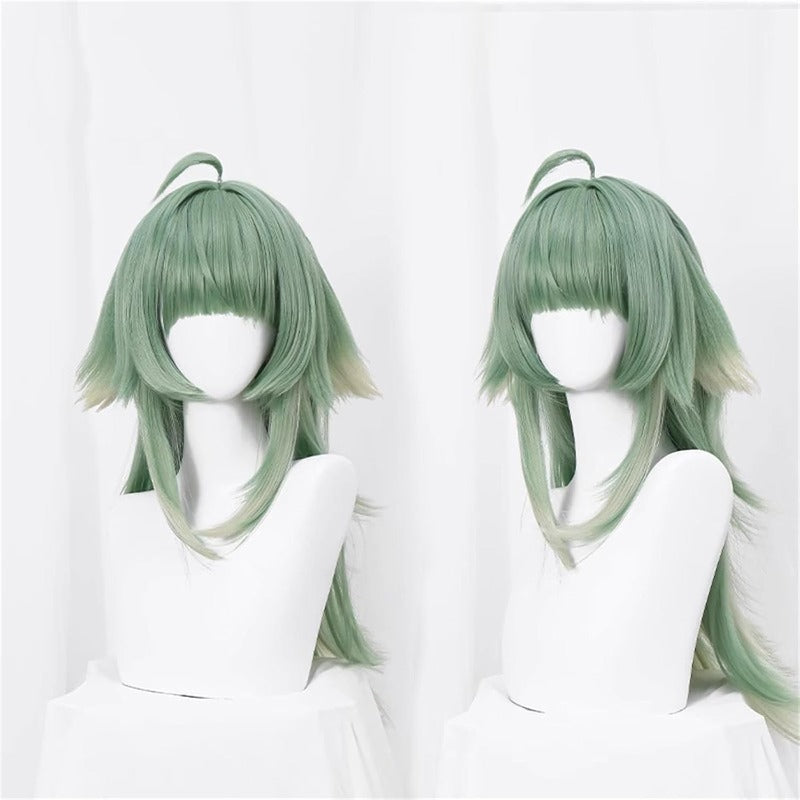 Azuiblc崩壊スターレイル フォフォ コスプレ ウィッグ ウィッグネット付き 耐熱 人気 おしゃれ グッズ アニメ かつら 鬘 WIG ロング 緑色 コスプレ道具 ネット 小物  Azw004 - Azuiblc