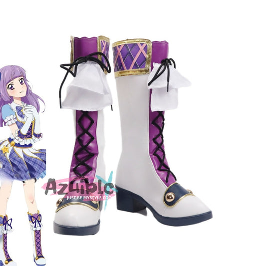 Azuiblc Aikatsu! Idol Katsudo Sumire Kanzaki Purple Boots Cosplay Prop Shoes Halloween Stage Use