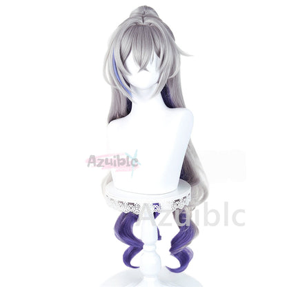 Honkai Star Rail Silver Wolf Wig Cosplay Prop Hair Accessory 98cm Two Phase Paradise Event