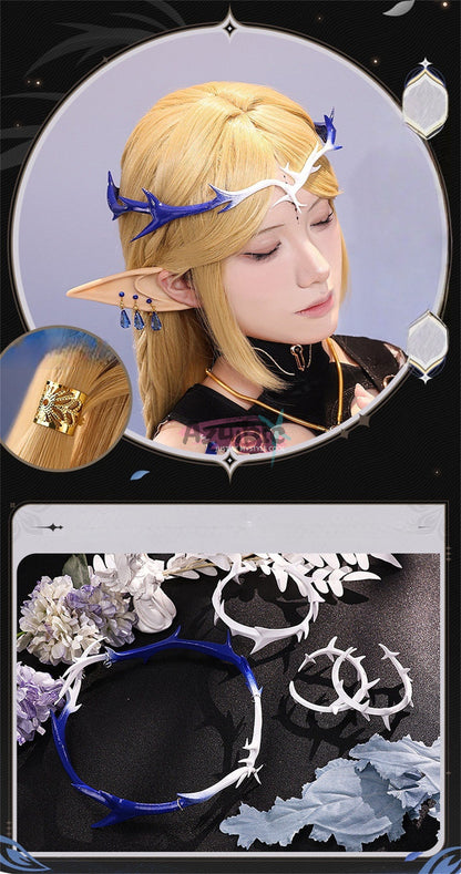 Azuiblc Wuthering Waves Cartheya Cosplay with Metal Parts Fleur-de-lis Cartethyia Cosplay Halloween