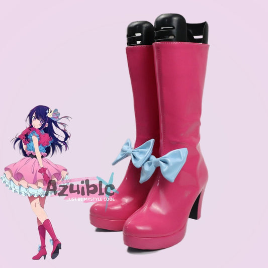 Azuiblc Oshi no Ko Ai Hoshino Ai Long Boots Cosplay Prop Shoes Boots Pink Halloween Stage