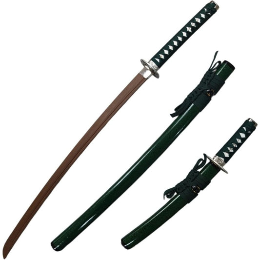 【Azuiblc】Ghost of Tsushima Wooden Katana - Shobu - Set of 2 Swords - Ghost of Tsushima Cosplay Props, Tachi, Wakizashi, Iaidō Sword, Ornamental Sword, Japanese Sword, Weapon, Accessory for Photography, COSPLAY