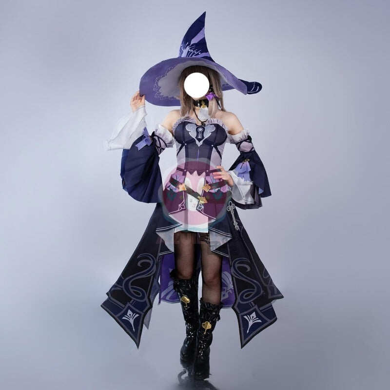 Azuiblc 崩壊 スターレイル マダムヘルタ  コスプレ衣装 ウィッグや靴追加可能 コスチュームセット 帽子 魔女 イベント - Azuiblc