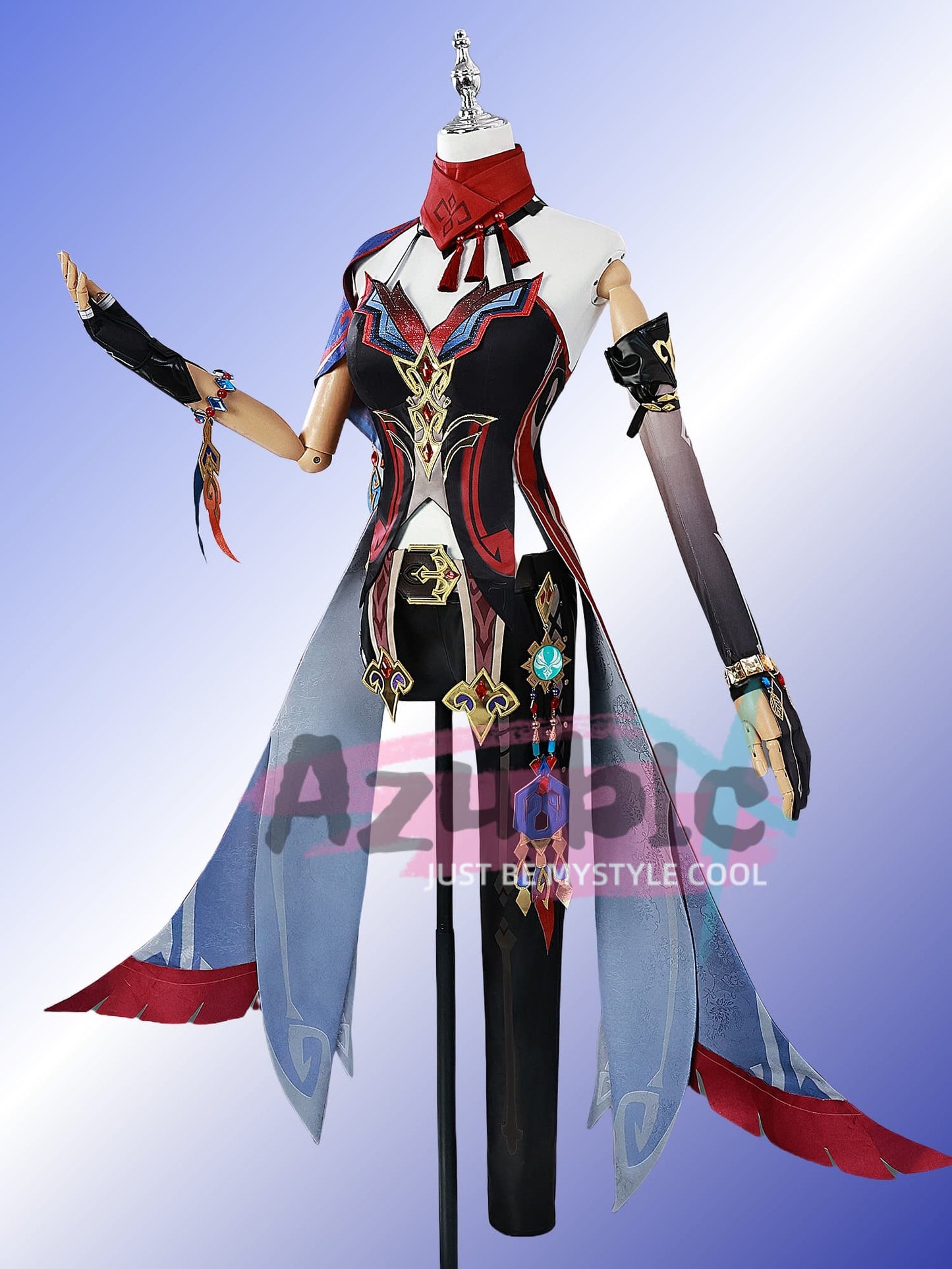 Azuiblc　原神 チャスカ コスプレ衣装　高級コス衣装セット｜神の眼+腕飾り+帽子 豪華付属品 完全再現 コスプレ/コレクション向け - Azuiblc