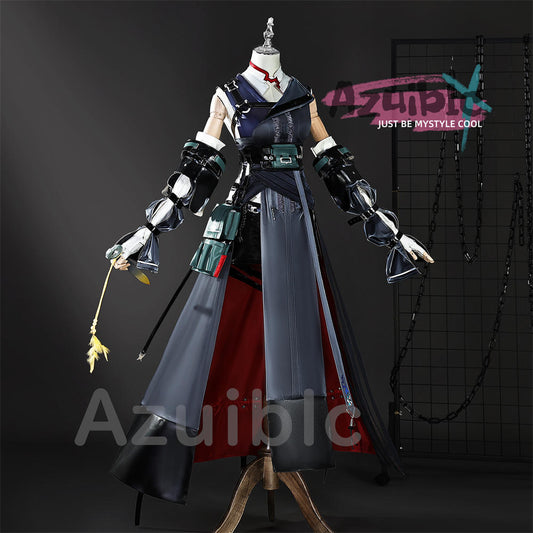 Azuiblc Arknights Ch'en the Dawnbreaker Cosplay Costume, Tail addition available, Ch'en The Dawnbreaker Costume, Halloween compatible