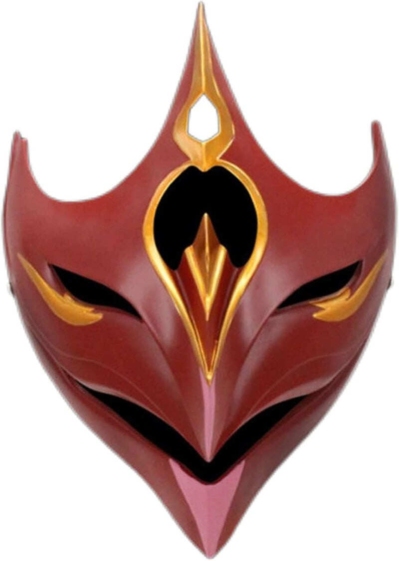 Azuiblc　原神 げんしん タルタリヤ 魔王武装 　 魈（しょう ） ショウ 　九条裟羅 天狗のお面　狐のお面 樹脂製 巫女 花散里 神里綾華 稲妻 お土産 白 赤 祭り きつね キツネ マスク 頭飾り ヘアアクセサリー コスプレ道具 コスプレ 萌え 可愛い イベント プレゼント グッズ 道具 小物 - Azuiblc