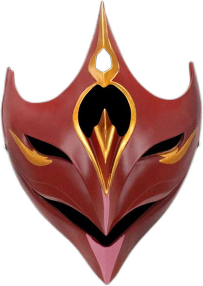 Azuiblc　原神 げんしん タルタリヤ 魔王武装 　 魈（しょう ） ショウ 　九条裟羅 天狗のお面　狐のお面 樹脂製 巫女 花散里 神里綾華 稲妻 お土産 白 赤 祭り きつね キツネ マスク 頭飾り ヘアアクセサリー コスプレ道具 コスプレ 萌え 可愛い イベント プレゼント グッズ 道具 小物 - Azuiblc
