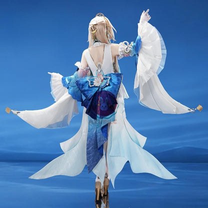 【Azuiblc】Star Rail Pearl Ten Stone Hearts Cosplay Costume with Stockings, Metal Accessories, Cosplay Dress, Kimono, Costume Set