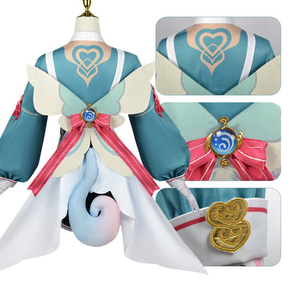 Azuiblc Genshin Impact Sigewinne Cosplay Costume with Tail and Waist Accessories - Wig Optional