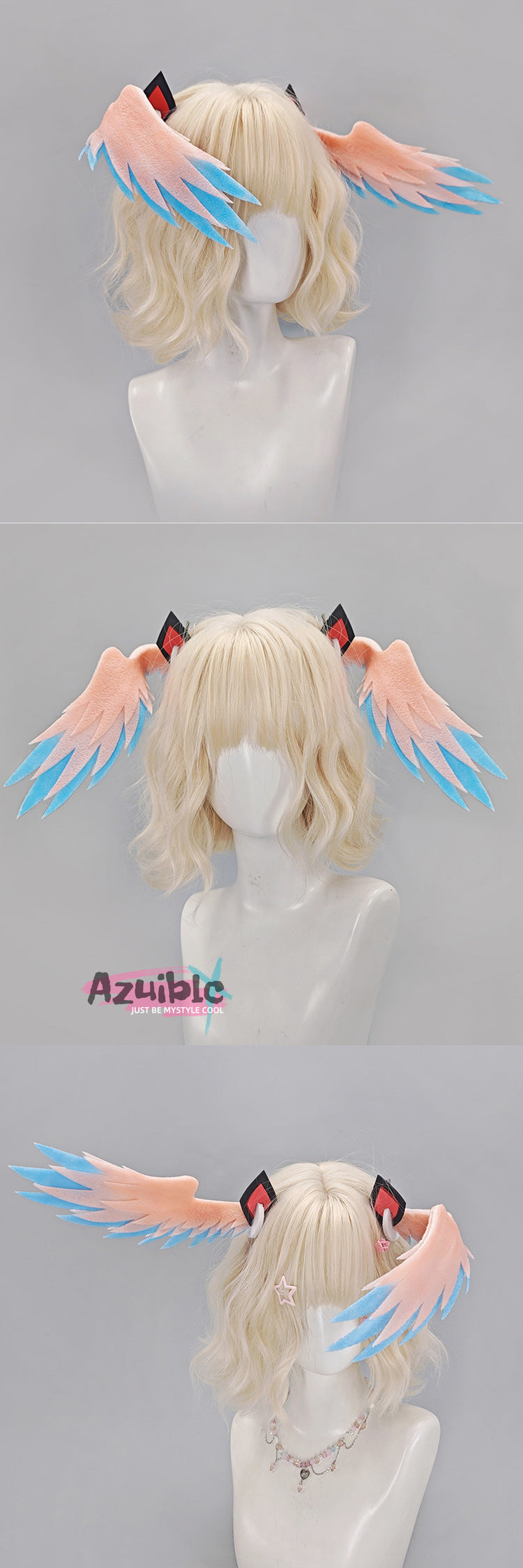 Azuiblc　原神　リンネア　ヘアアクセ　髪飾　羽飾　萌えグッズ　イベントハロウィン　コスプレ小道具