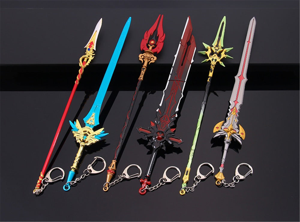 Azuiblc  　限定割引活動　原神　ミニチュア　22cm　ミニ武器　ダイキャスト製　おもちゃ　手遊び　武器ファン向け　装備品　キーホルダー - Azuiblc