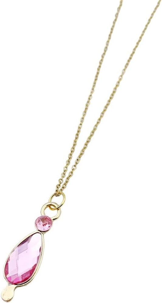 【Azuiblc】Puella Magi Madoka Magica Cosplay Accessory, Kaname Madoka Necklace Soul Gem, Adjustable, Pink Teardrop Shape, Madomagi Metal Cosplay Prop Accessory, Cosplay Goods, Popular, Disguise, Fancy Dress, Photography, Festival, Event
