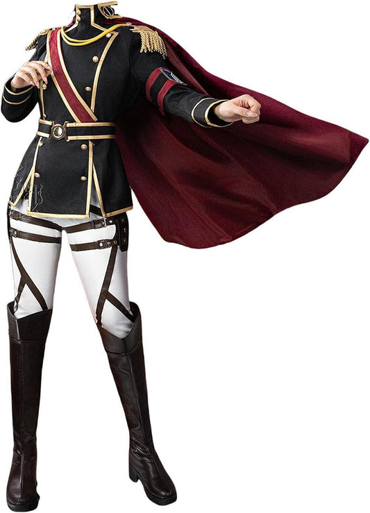 Azuiblc　進撃の巨人ブレイブオーダー　ブレオダ　ミカサ　式典兵団服　コスプレ衣装 ミカサ・アッカーマン 　コスチュームセット 軍装 おしゃれ アニメ cosplay - Azuiblc
