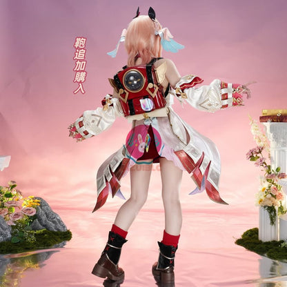 【Azuiblc】原神 リンネア コスプレ コスプレ衣装 翼飾り 図鑑 腿カバー付き 金属アクセサリー コスチュームセット cosplay