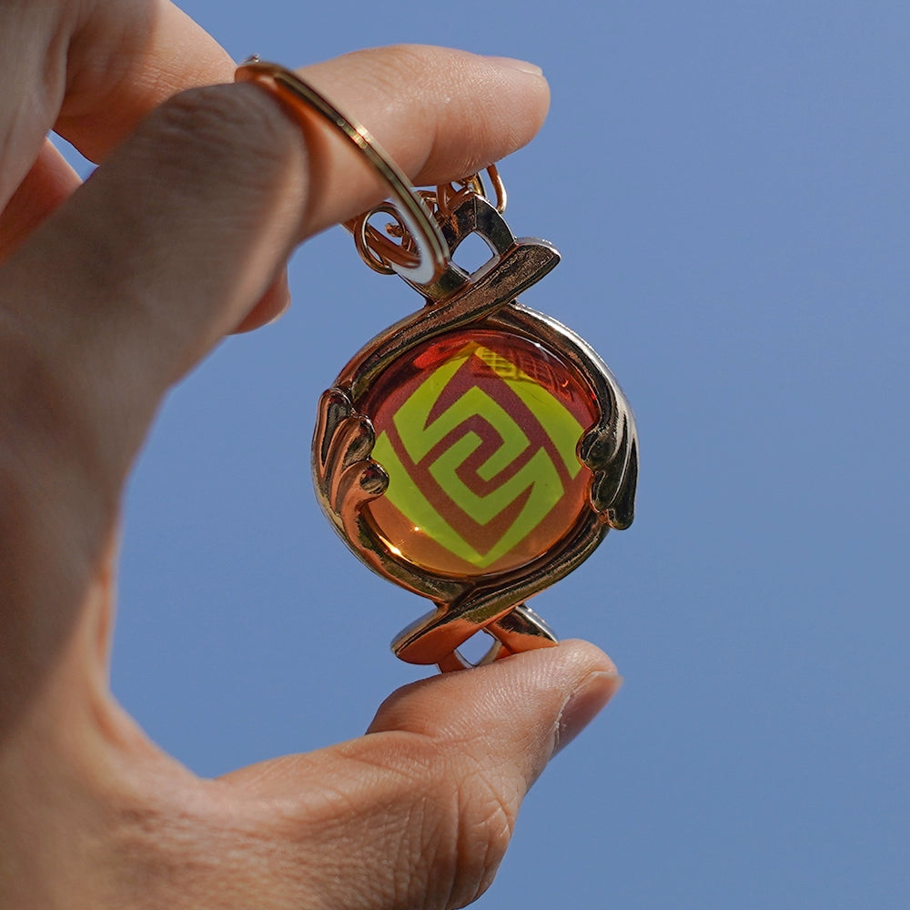 Azuiblc 原神　神の目　 透明感　キーホルダー　おもちゃ　本体約5cm　萌えグッズ　アクセサリー　装備品 - Azuiblc