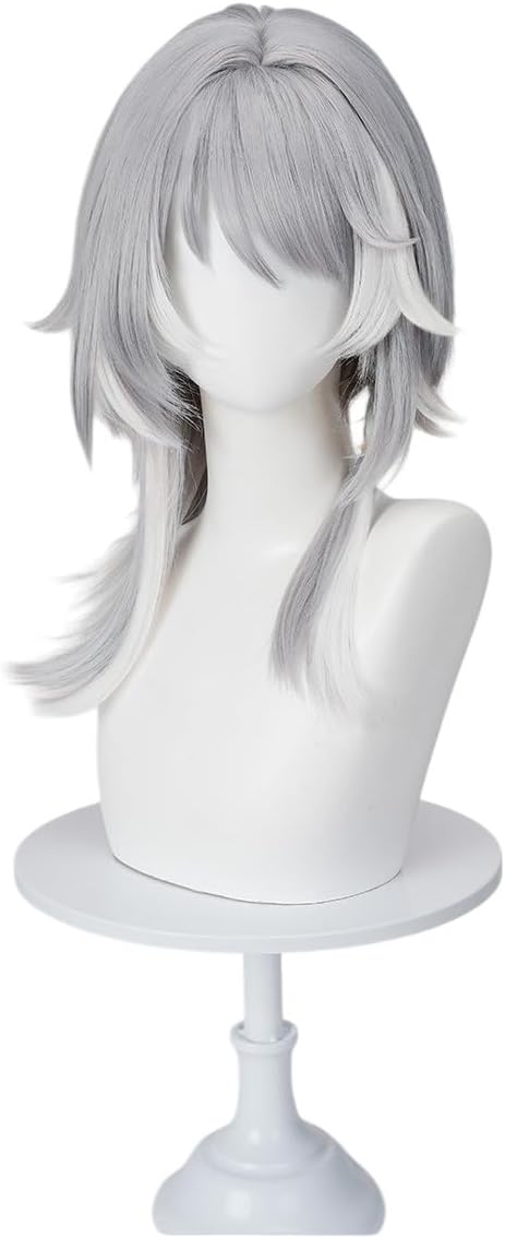 Azuiblc 崩壊  スターレイル サフェル コスプレ  ウィッグ 灰色 白 グラデーション  かつら 鬘 WIG ショート コスプレ道具 Azw006 Azuiblc
