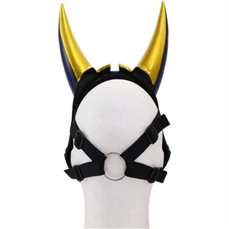 Azuiblc　原神 げんしん タルタリヤ 魔王武装 　 魈（しょう ） ショウ 　九条裟羅 天狗のお面　狐のお面 樹脂製 巫女 花散里 神里綾華 稲妻 お土産 白 赤 祭り きつね キツネ マスク 頭飾り ヘアアクセサリー コスプレ道具 コスプレ 萌え 可愛い イベント プレゼント グッズ 道具 小物 - Azuiblc