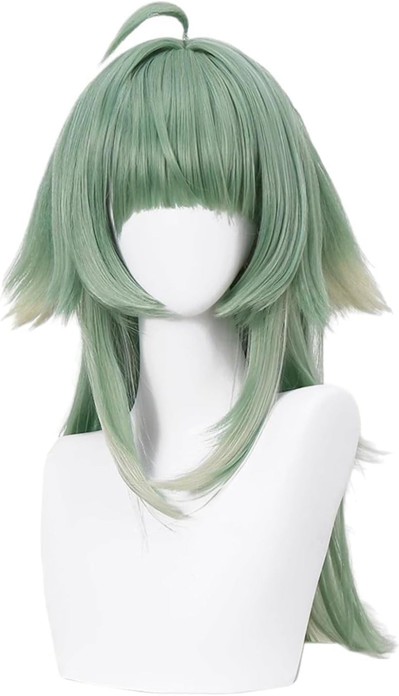 Azuiblc崩壊スターレイル フォフォ コスプレ ウィッグ ウィッグネット付き 耐熱 人気 おしゃれ グッズ アニメ かつら 鬘 WIG ロング 緑色 コスプレ道具 ネット 小物  Azw004 - Azuiblc