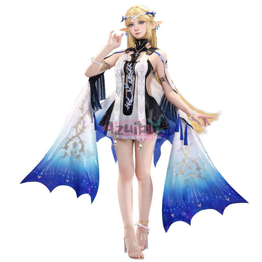 Azuiblc Wuthering Waves Cartheya Cosplay with Metal Parts Fleur-de-lis Cartethyia Cosplay Halloween