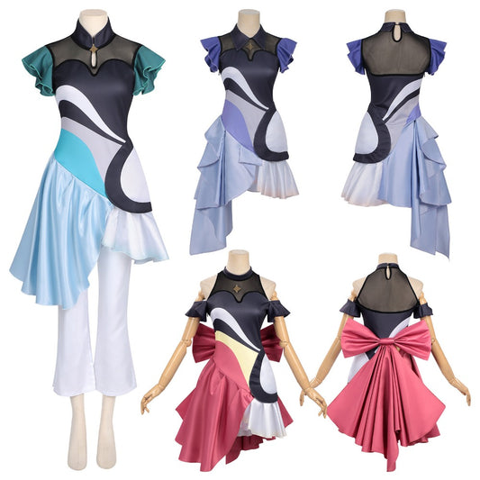 Azuiblc　超かぐや姫   ライバー   月見 ヤチヨ    酒寄 彩葉    かぐや  　ライブ服　ドレス　ワンピース　舞台服　コスプレ衣装