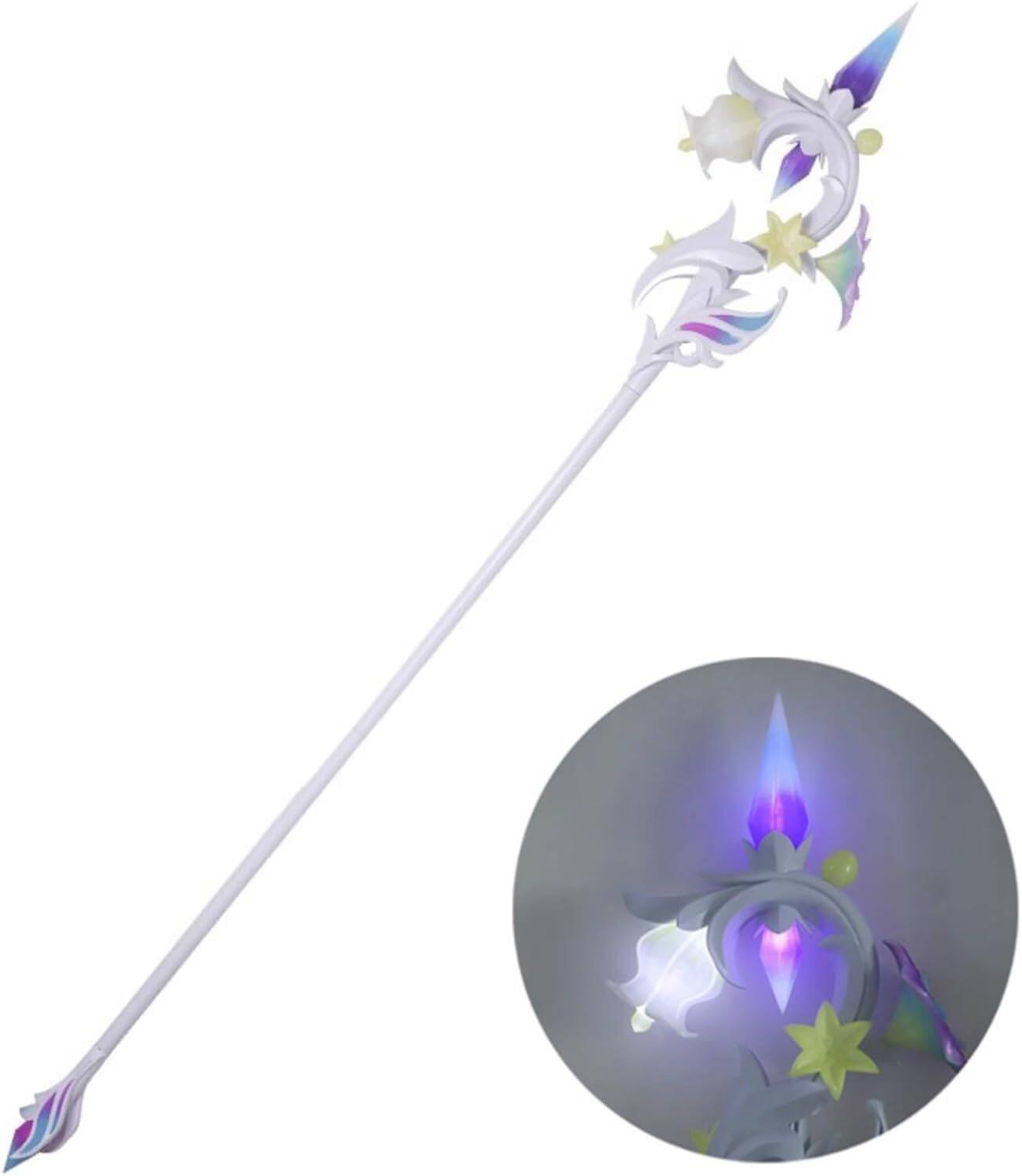 Azuiblc原神 げんしん ルミドゥースの挽歌 光る 槍 エミリエ PVC製 刀 長柄 モチーフ 武器 コスプレ道具 Cosplay 道具 190cm グッズ コスプレ小物 アニメ - Azuiblc
