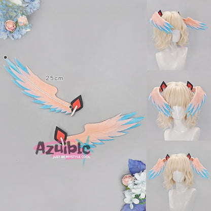 Azuiblc　原神　リンネア　ヘアアクセ　髪飾　羽飾　萌えグッズ　イベントハロウィン　コスプレ小道具