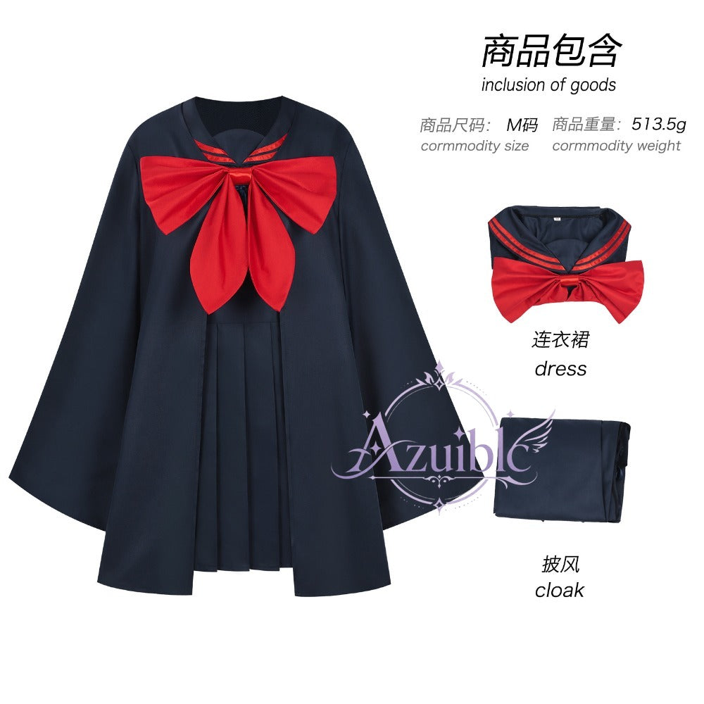 Azuiblc　乙女怪獣キャラメリゼ 　 赤石黒絵 　コスプレ衣装　高校生服　ワンピース＋ケープ　ユニフォーム　セーラー服