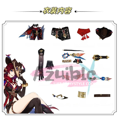 Azuiblc　原神 チャスカ コスプレ衣装　高級コス衣装セット｜神の眼+腕飾り+帽子 豪華付属品 完全再現 コスプレ/コレクション向け - Azuiblc
