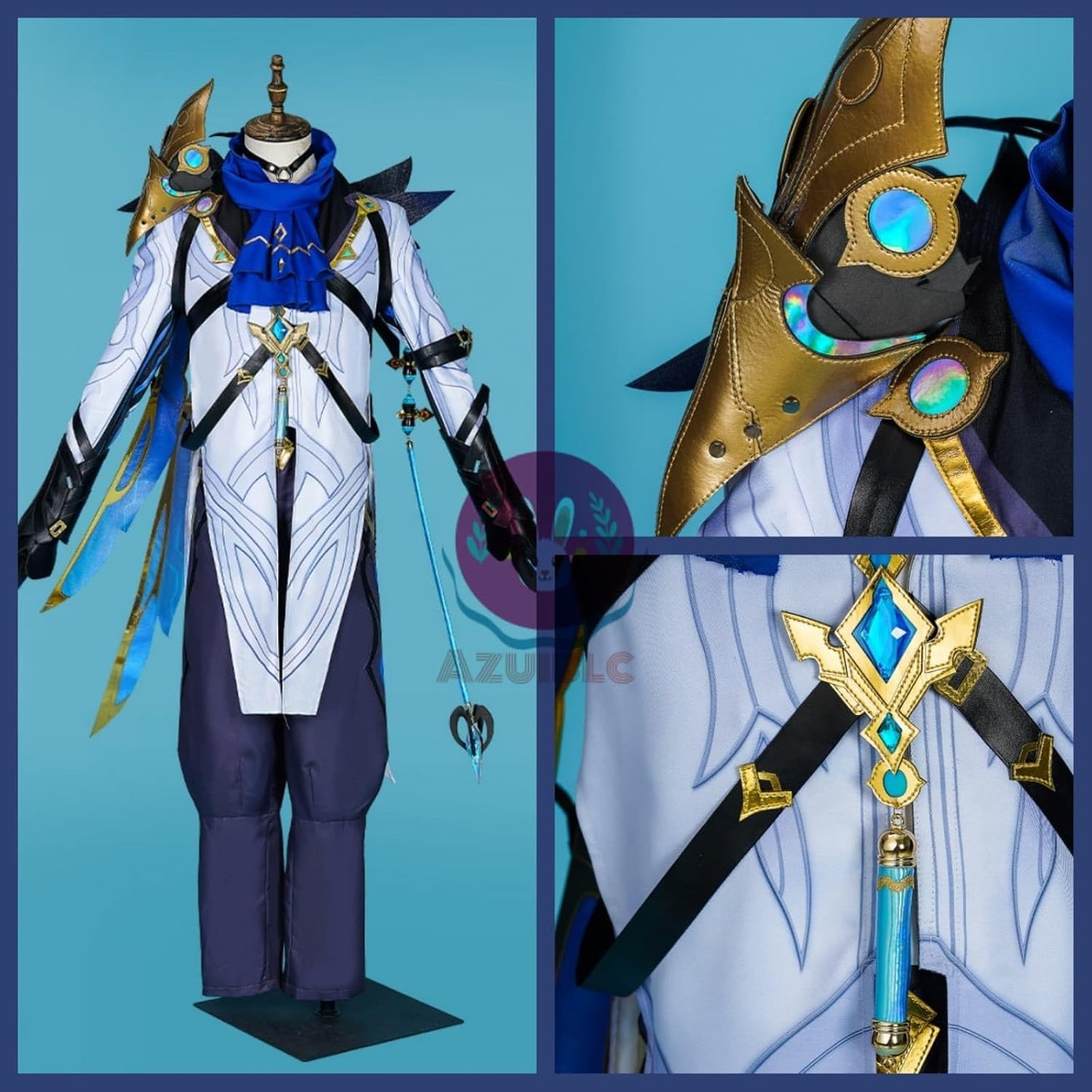 【Azuiblc】Genshin Impact Dottore Cosplay Costume Set with Mask and Earrings