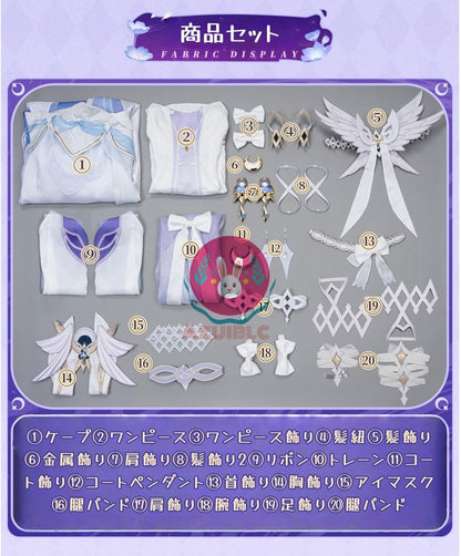 【Azuiblc】原神 少女 コロンビーナ コスプレ 衣装 金属アクセサリー コスチュームセット グッズ cosplay - Azuiblc