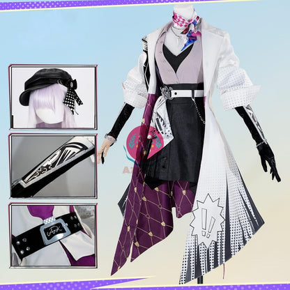 [Azuiblc] Honkai Star Rail - Kyocho Cosplay Costume - Stellie - With Beret, Glasses, Metal Accessories - Cosplay Dress - Everyday Wear - Costume Set - Cosplay