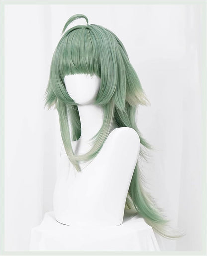 Azuiblc崩壊スターレイル フォフォ コスプレ ウィッグ ウィッグネット付き 耐熱 人気 おしゃれ グッズ アニメ かつら 鬘 WIG ロング 緑色 コスプレ道具 ネット 小物  Azw004 - Azuiblc