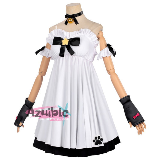 Azuiblc NTE Nanari Nebaeba Fierce Tiger Cosplay Costume Dress with Hat and Gloves One Piece Halloween Stage Outfit