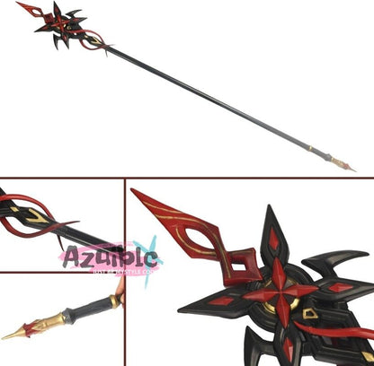 Azuiblc 原神 槍 赤月のシルエット 召使 コスプレ道具 アルレッキーノ 172CM 鎌198cm武器 PU製 Cosplay 道具  コスプレ小物 cosplayAzd19 - Azuiblc