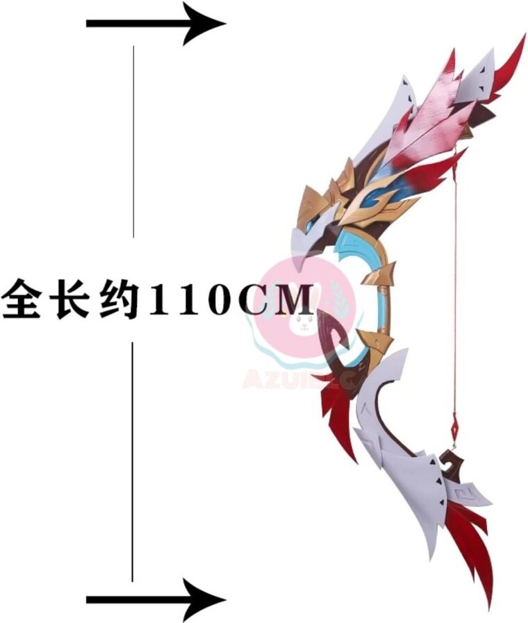 Azuiblc原神　星鷲の紅き羽 矢1点贈り　コスプレ道具  弓矢 PVC製 刀 剣 モチーフ 武器 チャスカ  げんしん Cosplay 道具 コスプレグッズ 110cm グッズ コスプレ小物 - Azuiblc