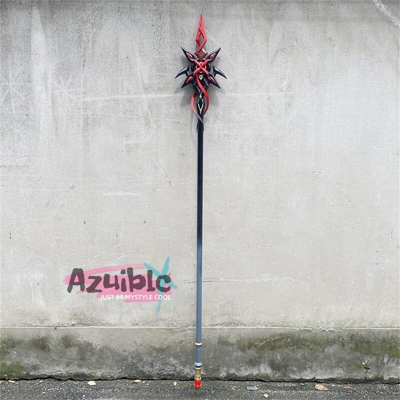Azuiblc 原神 槍 赤月のシルエット 召使 コスプレ道具 アルレッキーノ 172CM 鎌198cm武器 PU製 Cosplay 道具  コスプレ小物 cosplayAzd19 - Azuiblc